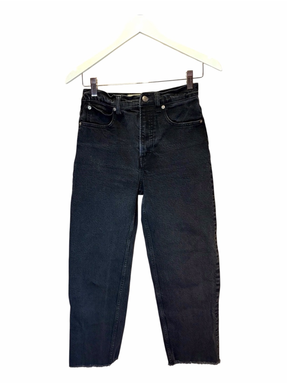 Everlane Women’s The Way High Jean Gaded Black Size 26 Raw Edge Hem